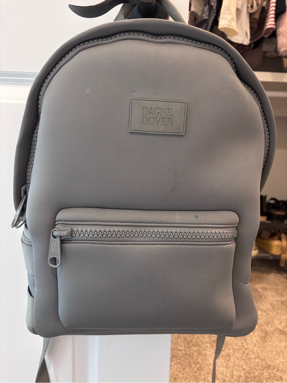 Dagne Dover Gray Neoprene Medium Backpack